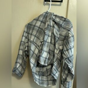 Gray and white flannel